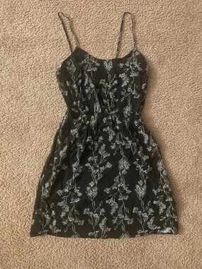 Black floral mini jumper dress sundress
